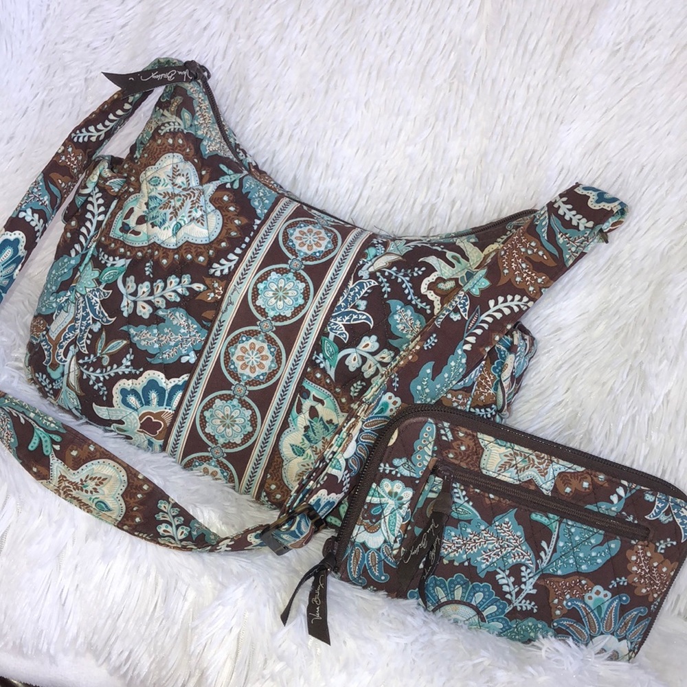 VERA BRADLEY Java Blue Purse with Matching Wallet